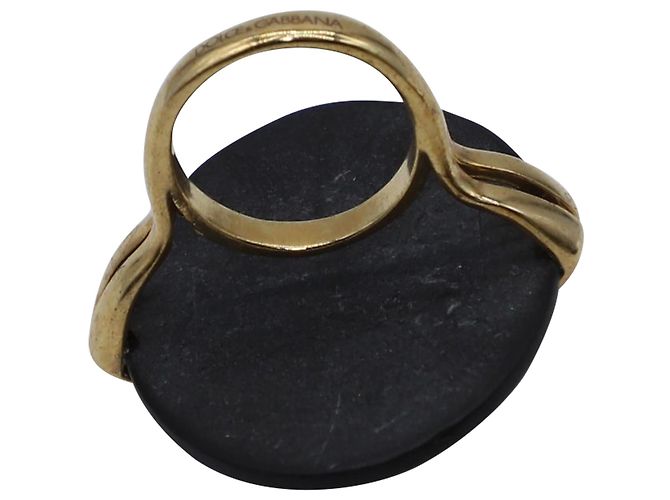 Dolce & Gabbana Anello Cammeo in Resina Nera - vista 4