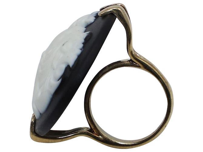 Dolce & Gabbana Anello Cammeo in Resina Nera - vista 6