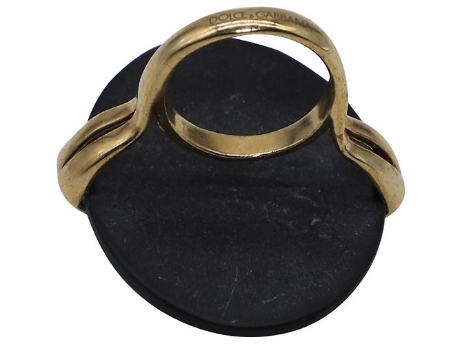 Dolce & Gabbana Anello Cammeo in Resina Nera - vista 7