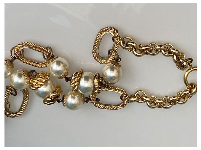 Autre Marque Collana JACKY de G Oro in Metallo e Resina con Perle Bianco sporco - vista 3