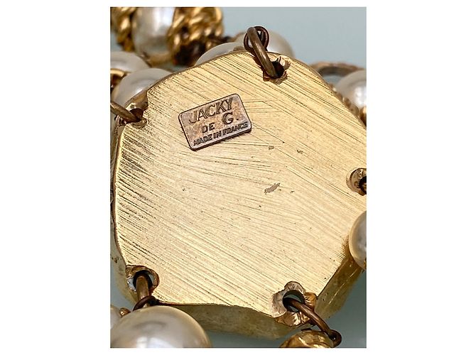 Autre Marque Collana JACKY de G Oro in Metallo e Resina con Perle Bianco sporco - vista 5