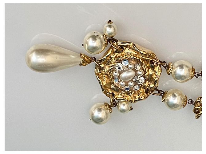 Autre Marque Collana JACKY de G Oro in Metallo e Resina con Perle Bianco sporco - vista 7