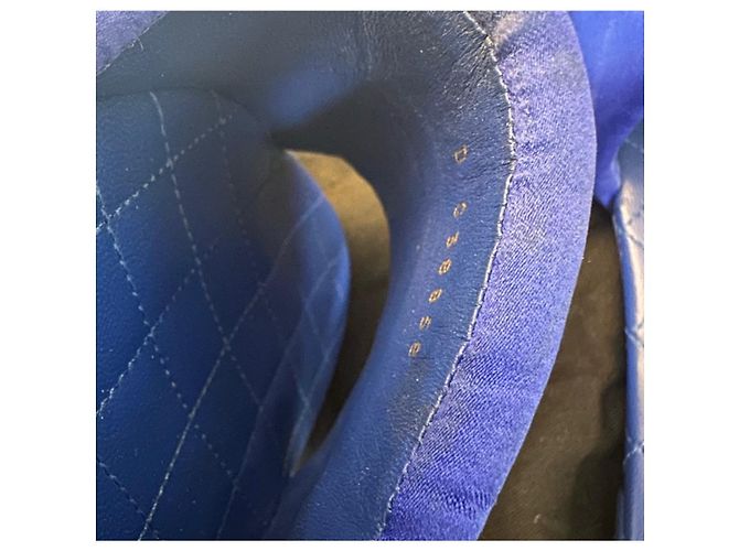 Chanel Sandali in raso di sfilata Chablé Blu - vista 8