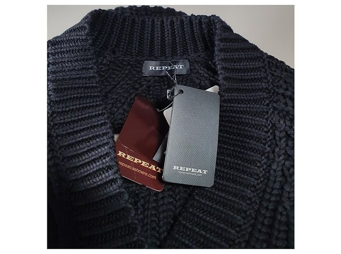 Autre Marque Chaqueta de punto Repeat Negra de Algodón Negro - vista 4