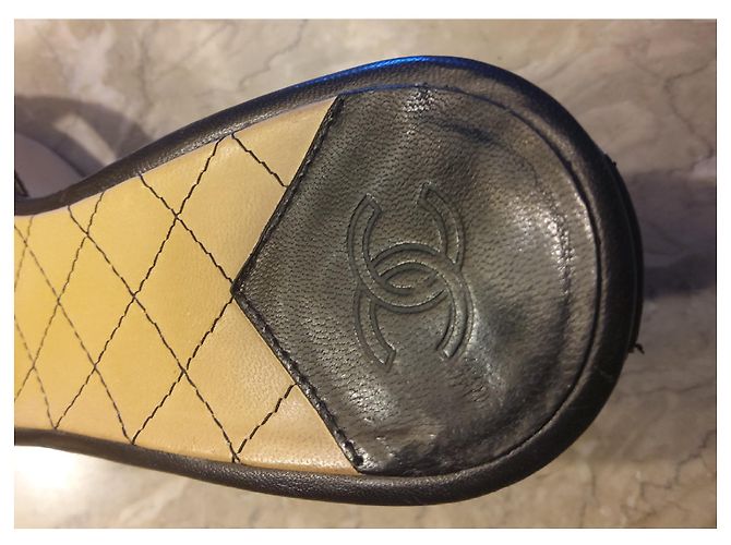 Cambon Chanel Mules compensées Beige - vue 3