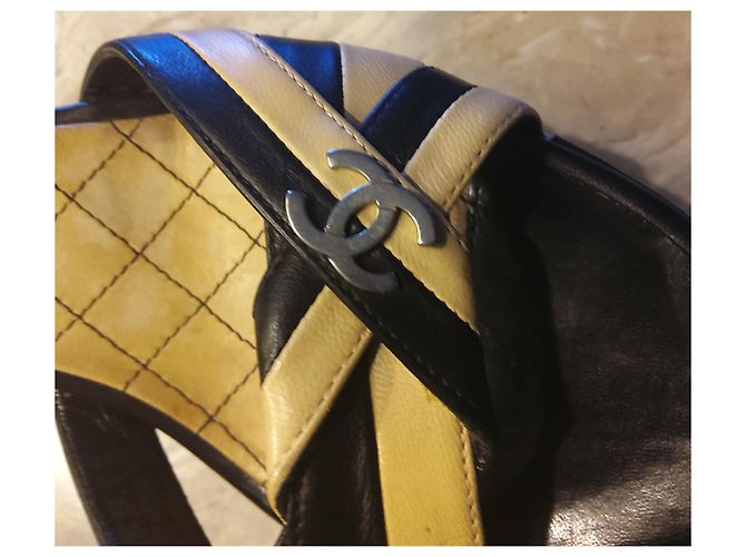 Cambon Chanel Mules compensées Beige - vue 4