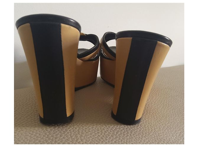 Cambon Chanel Mules compensées Beige - vue 5