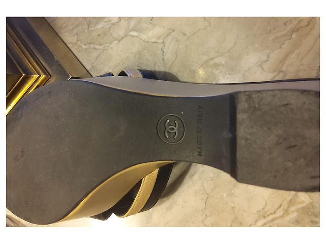 Cambon Chanel Mules compensées Beige - vue 6