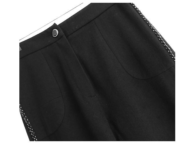 Chanel 07Eine Paris-MonteCarlo-Perlen-Smokinghose Schwarz - Ansicht 3