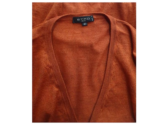 Etro Strickjacke Orange aus Kaschmir und Seide - Ansicht 5