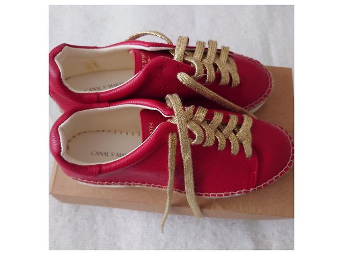 Autre Marque Sneaker stringate in pelle rossa Rosso - vista 2