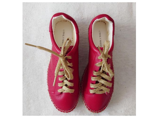 Autre Marque Sneaker stringate in pelle rossa Rosso - vista 3