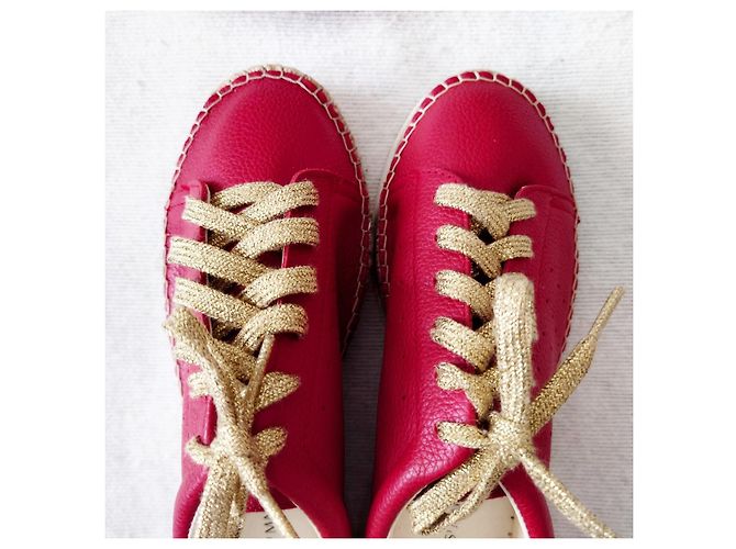 Autre Marque Sneaker stringate in pelle rossa Rosso - vista 4
