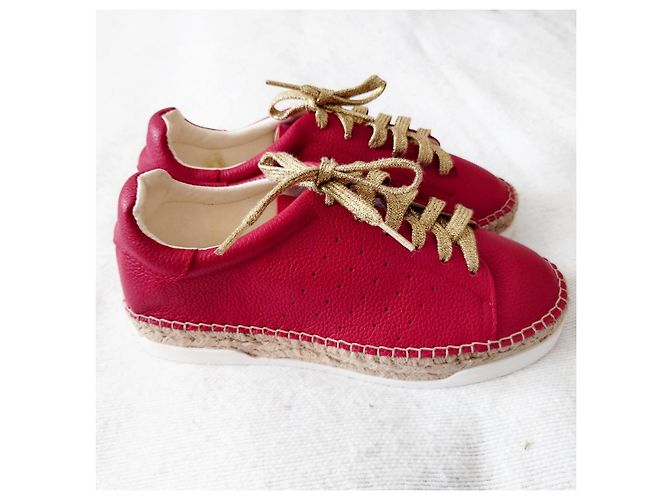Autre Marque Sneaker stringate in pelle rossa Rosso - vista 5