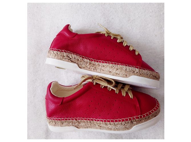 Autre Marque Sneaker stringate in pelle rossa Rosso - vista 6