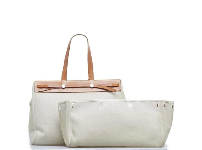 Hermès Toile Herbag Cabas MM Beige - vista 10