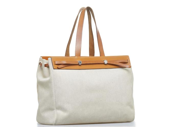 Hermès Toile Herbag Cabas MM Beige - vista 2