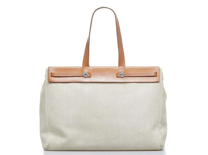 Hermès Toile Herbag Cabas MM Beige - vista 3