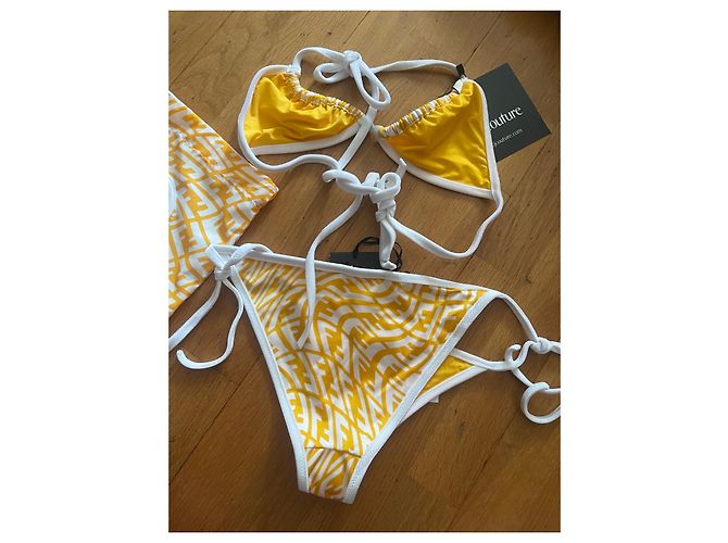 Fendi x Sarah Coleman Swimwear White Yellow - view 2