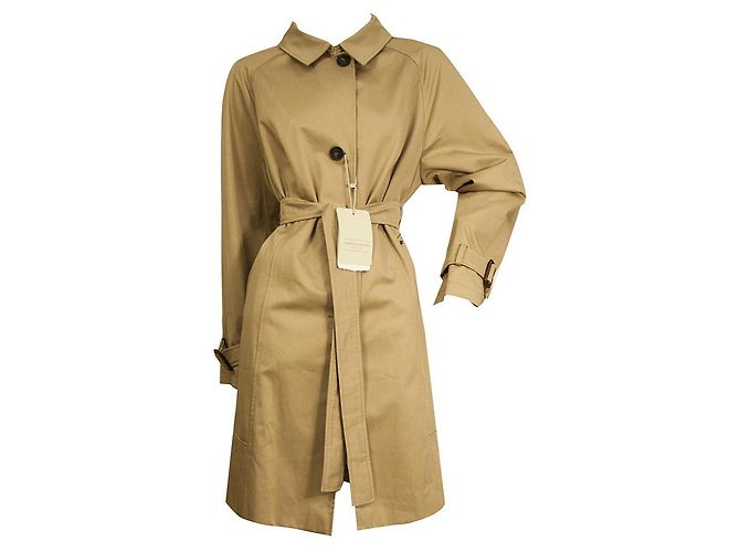 Marina Rinaldi Capa de chuva de algodão leve com cinto de camelo Marina Sport EUA 10 IT 48 Caramelo - vista 10