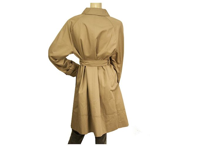 Marina Rinaldi Capa de chuva de algodão leve com cinto de camelo Marina Sport EUA 10 IT 48 Caramelo - vista 2