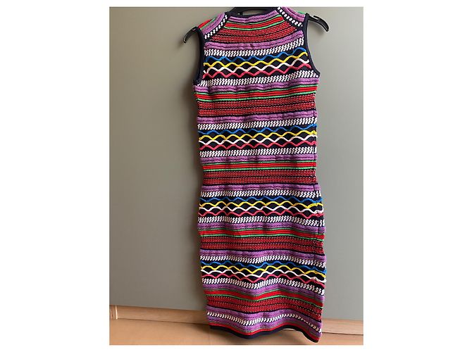 Abito Dsquared2 multicolore in maglia con ricami mini e midi - vista 2