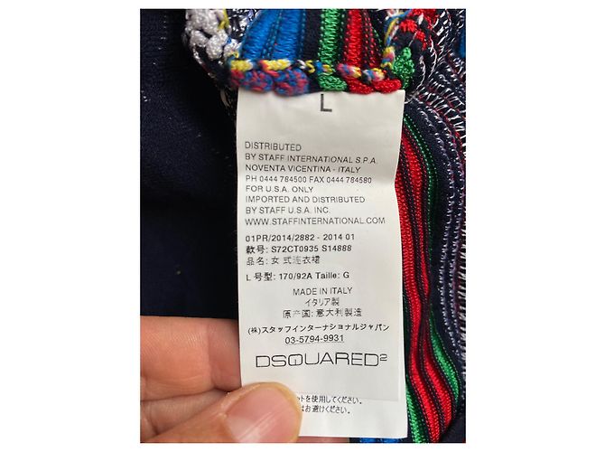 Abito Dsquared2 multicolore in maglia con ricami mini e midi - vista 4