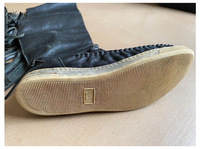 Autre Marque Botas mocasín El Vaquero Apache en cuero negro - vista 3