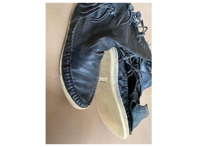 Autre Marque Botas mocasín El Vaquero Apache en cuero negro - vista 5