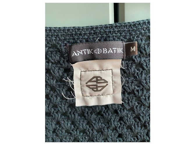 Maglia Antik Batik all'uncinetto scollo a V multicolore cotone Nero Rosa Crudo - vista 3