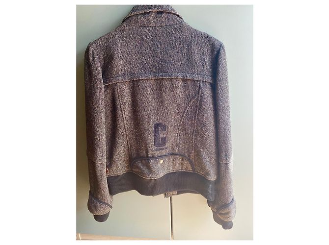 Autre Marque Onia Tweed-Stoßfängerjacke Braun Schwarz Karamell - Ansicht 3