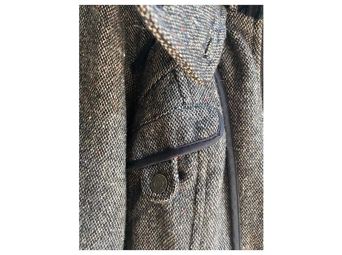 Autre Marque Onia Tweed-Stoßfängerjacke Braun Schwarz Karamell - Ansicht 4