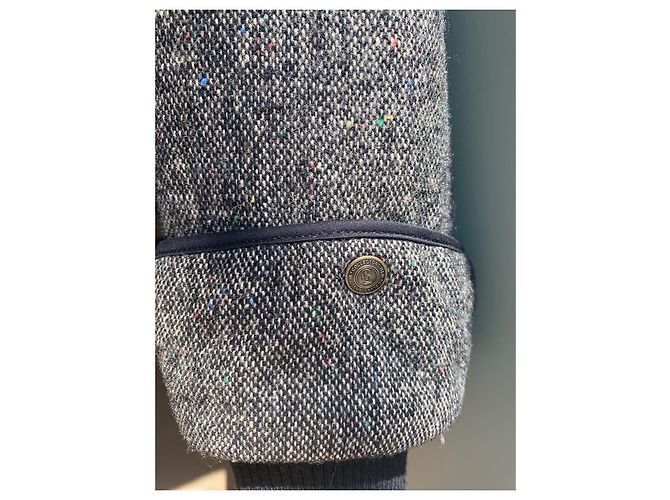 Autre Marque Onia Tweed-Stoßfängerjacke Braun Schwarz Karamell - Ansicht 9