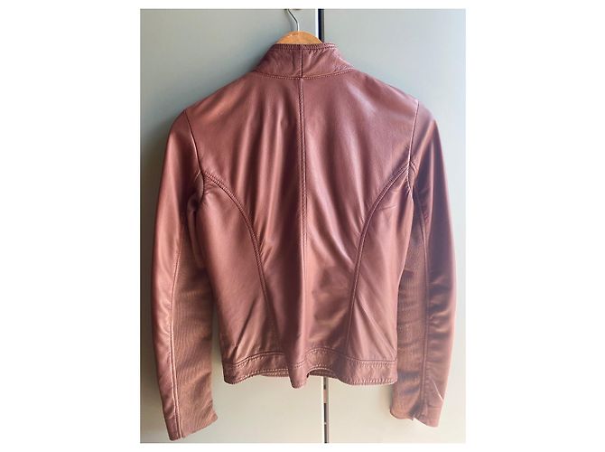 Chaqueta de cuero marrón Pinko Castaño - vista 3