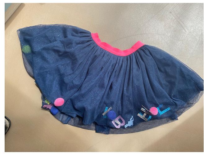 Billieblush Tüllrock mit Dinosauriern und Pompons Dunkelblau - Ansicht 3