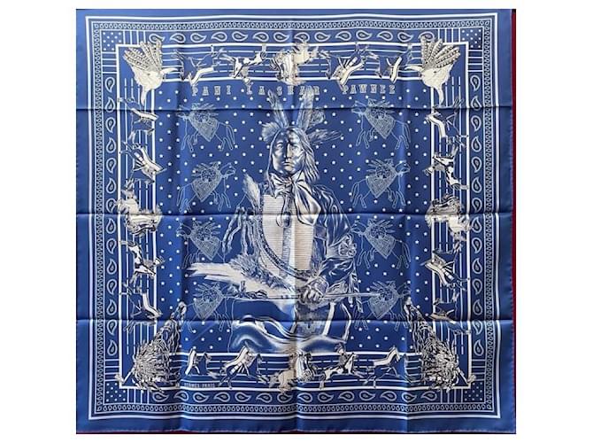 Pani lo shar di Hermès dai lati foderati Blu - vista 2
