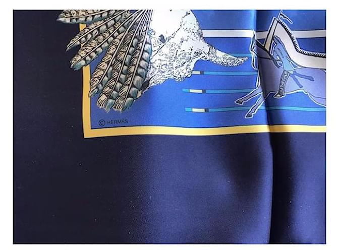Pani lo shar di Hermès dai lati foderati Blu - vista 3