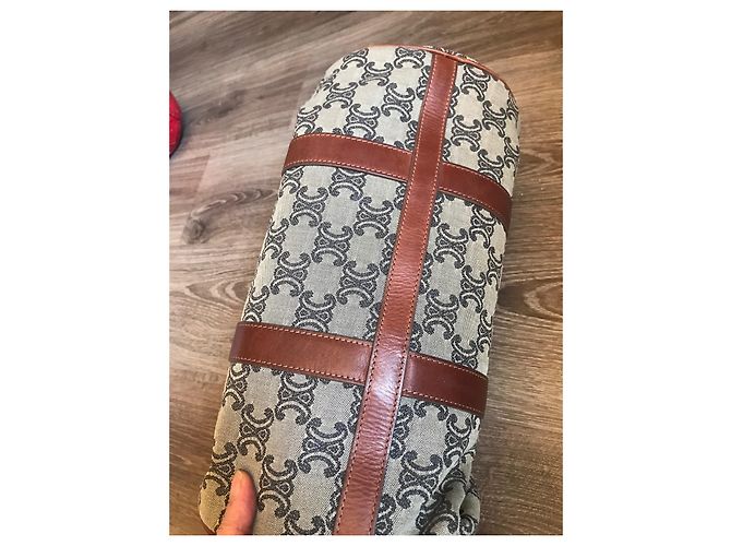 Borsa tote Céline in tela marrone scuro - vista 3