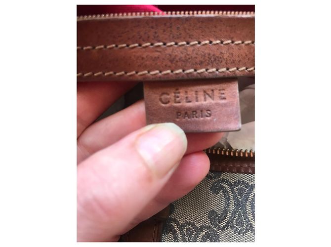 Borsa tote Céline in tela marrone scuro - vista 6