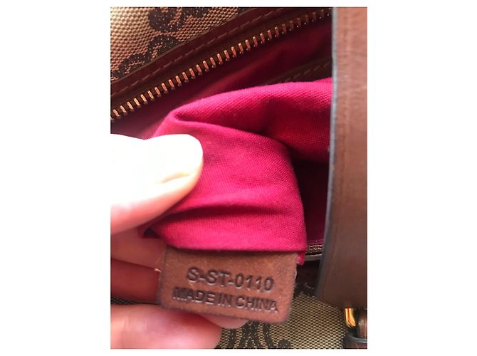 Borsa tote Céline in tela marrone scuro - vista 7