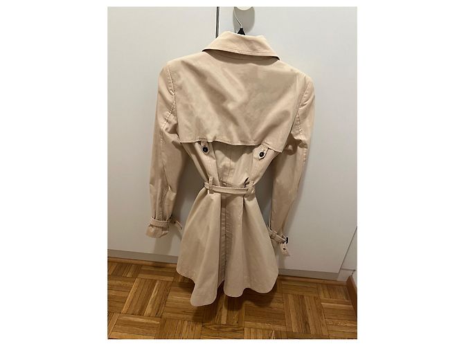 Gabardina Zara de algodón beige con cinturón - vista 2