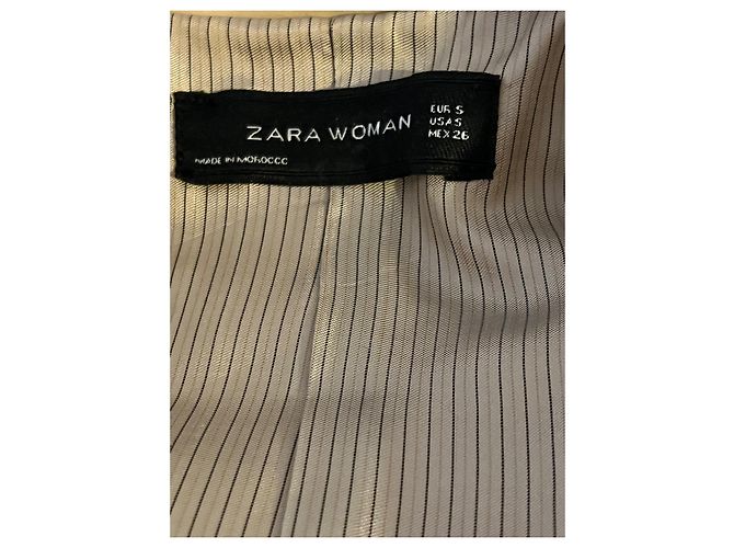 Gabardina Zara de algodón beige con cinturón - vista 3