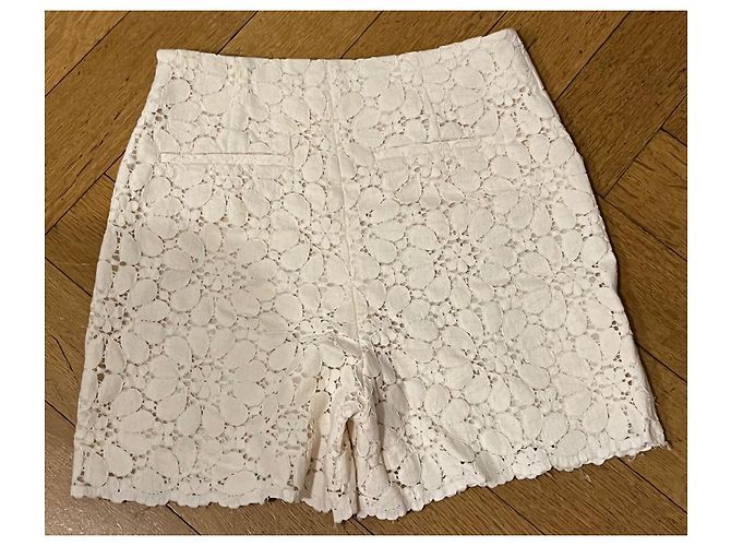 Zara Spitzeshorts cremefarben Roh - Ansicht 2