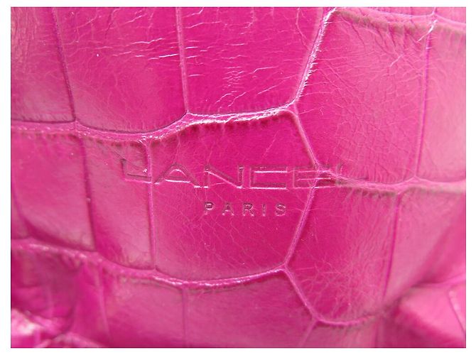 LANCEL PREMIER FLIRT MM A BOLSA02185 BOLSA DE MÃO DE CROCO ROSA - vista 13
