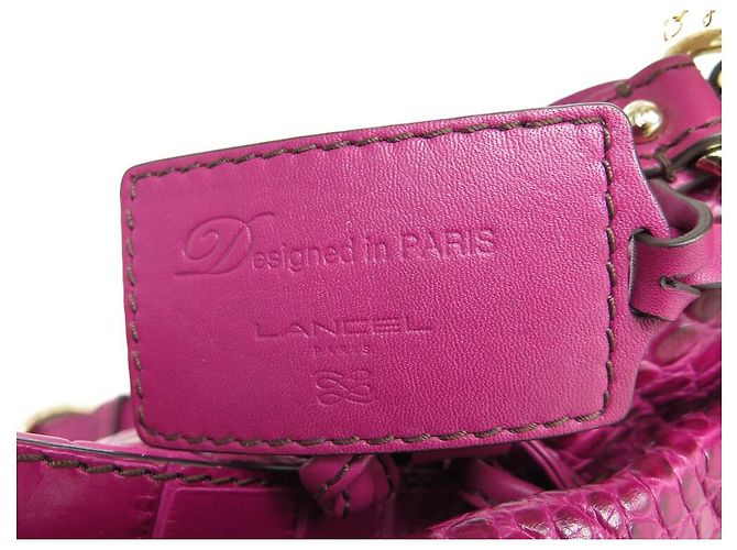 LANCEL PREMIER FLIRT MM A BOLSA02185 BOLSA DE MÃO DE CROCO ROSA - vista 15