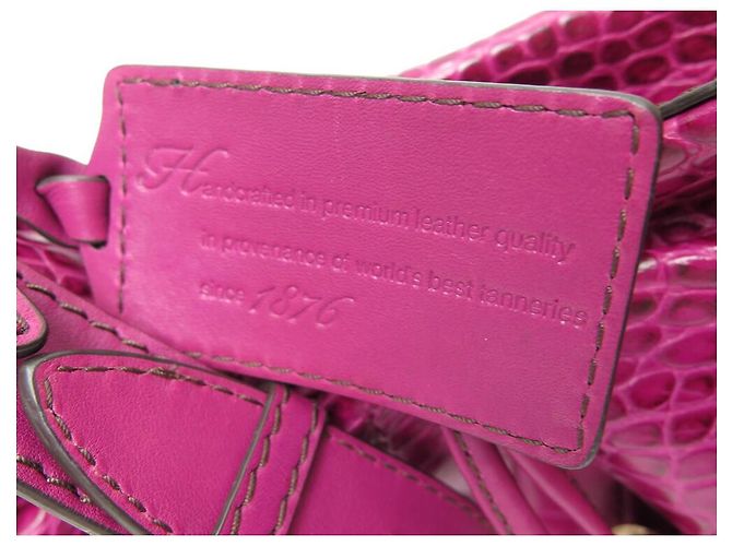 LANCEL PREMIER FLIRT MM A BOLSA02185 BOLSA DE MÃO DE CROCO ROSA - vista 16