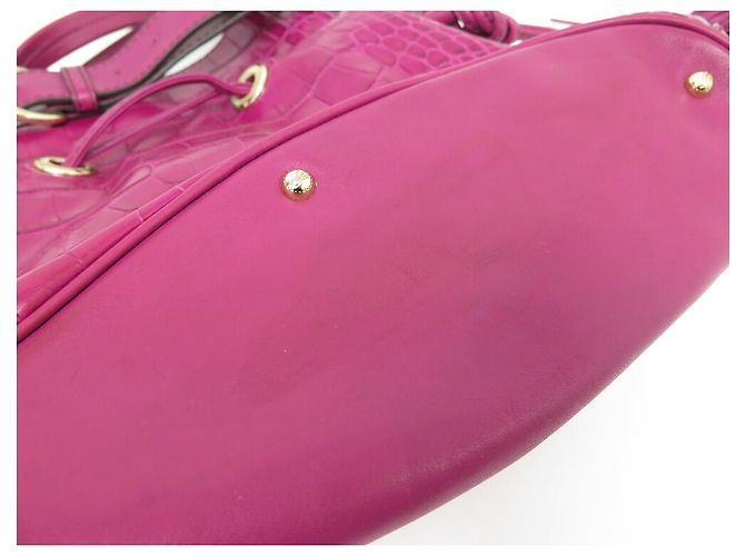 LANCEL PREMIER FLIRT MM A BOLSA02185 BOLSA DE MÃO DE CROCO ROSA - vista 21