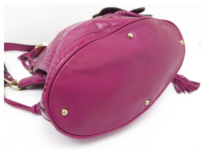 LANCEL PREMIER FLIRT MM A BOLSA02185 BOLSA DE MÃO DE CROCO ROSA - vista 4