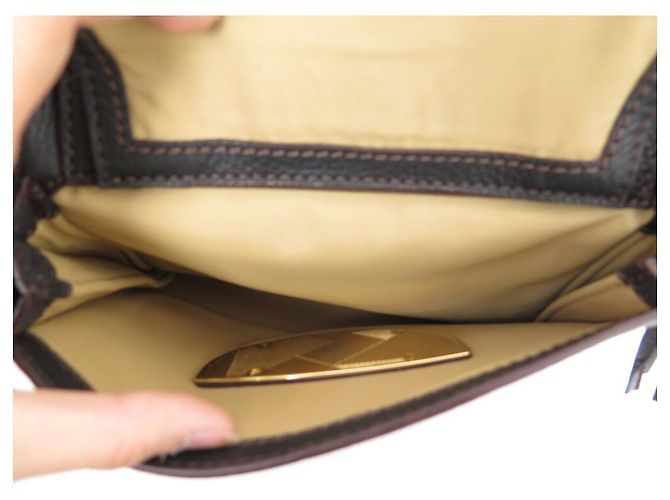 BOLSA DE MÃO LANCEL ADJANI GM EM COURO GRANADO MARROM BOLSA DE MÃO DE COURO MARROM - vista 11