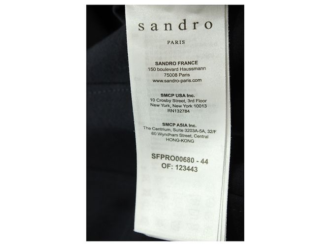 Kleid mit Rüschenkragen von Sandro Clay aus marineblauer Polyester-Viskose - Ansicht 6